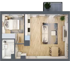 2 pokoje, mieszkanie 44,40 m², piętro 5, oferta nr H.043, City Vibe etap VI, Kraków, Podgórze, Płaszów, ul. Myśliwska