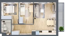 3 pokoje, mieszkanie 55,31 m², piętro 1, oferta nr AA0110, M Bemowo 3, Warszawa, Bemowo, Chrzanów, ul. Szeligowska