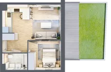 2 pokoje, mieszkanie 35,91 m², parter, oferta nr AB0003, Stacja Rembertów, Warszawa, Rembertów, ul. Fiszera 36