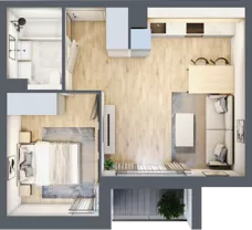 2 pokoje, mieszkanie 37,51 m², piętro 1, oferta nr AB0105, Stacja Rembertów, Warszawa, Rembertów, ul. Fiszera 36