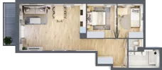 3 pokoje, mieszkanie 65,82 m², piętro 1, oferta nr AB0107, Stacja Rembertów, Warszawa, Rembertów, ul. Fiszera 36