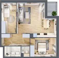3 pokoje, mieszkanie 66,68 m², piętro 1, oferta nr AA0102, Stacja Rembertów, Warszawa, Rembertów, ul. Fiszera 36