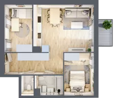 3 pokoje, mieszkanie 56,10 m², piętro 3, oferta nr AB0301, Stacja Rembertów, Warszawa, Rembertów, ul. Fiszera 36