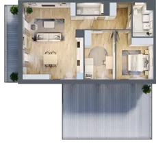 3 pokoje, mieszkanie 76,75 m², piętro 1, oferta nr AA.01.03, Ptasia Vita, Poznań, Grunwald, Grunwald Południe, ul. Ptasia 32