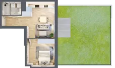 2 pokoje, mieszkanie 42,72 m², piętro 1, oferta nr AA.01.01, Ptasia Vita, Poznań, Grunwald, Grunwald Południe, ul. Ptasia 32