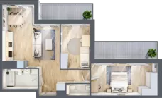 3 pokoje, mieszkanie 67,14 m², piętro 2, oferta nr AB.02.06, Ptasia Vita, Poznań, Grunwald, Grunwald Południe, ul. Ptasia 32