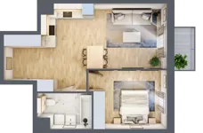 2 pokoje, mieszkanie 48,35 m², piętro 2, oferta nr AA.02.09, Ptasia Vita, Poznań, Grunwald, Grunwald Południe, ul. Ptasia 32