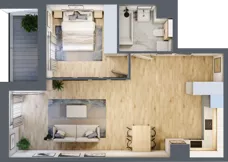 2 pokoje, mieszkanie 55,10 m², piętro 4, oferta nr AB.04.03, Ptasia Vita, Poznań, Grunwald, Grunwald Południe, ul. Ptasia 32