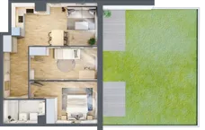 3 pokoje, mieszkanie 57,06 m², parter, oferta nr AB.00.08, Ptasia Vita, Poznań, Grunwald, Grunwald Południe, ul. Ptasia 32