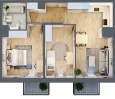 3 pokoje, mieszkanie 65,39 m², piętro 1, oferta nr AB.01.02, Ptasia Vita, Poznań, Grunwald, Grunwald Południe, ul. Ptasia 32