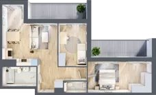 3 pokoje, mieszkanie 65,67 m², piętro 1, oferta nr AB.01.06, Ptasia Vita, Poznań, Grunwald, Grunwald Południe, ul. Ptasia 32