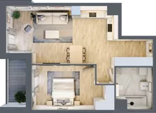 2 pokoje, mieszkanie 55,05 m², piętro 3, oferta nr AB.03.03, Ptasia Vita, Poznań, Grunwald, Grunwald Południe, ul. Ptasia 32