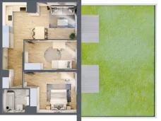 3 pokoje, mieszkanie 65,39 m², parter, oferta nr AB.00.02, Ptasia Vita, Poznań, Grunwald, Grunwald Południe, ul. Ptasia 32