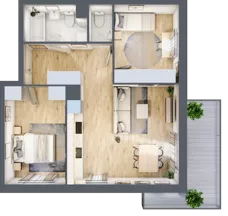 3 pokoje, mieszkanie 57,57 m², piętro 2, oferta nr B3.02.30, Południe Vita etap IV, Gdańsk, Orunia Górna-Gdańsk Południe, ul. Kazimierza Wielkiego 