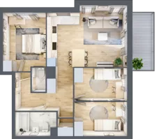 4 pokoje, mieszkanie 68,24 m², piętro 1, oferta nr B6.01.17, Południe Vita etap IV, Gdańsk, Orunia Górna-Gdańsk Południe, ul. Kazimierza Wielkiego 