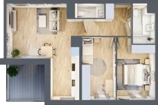 3 pokoje, mieszkanie 60,04 m², piętro 2, oferta nr A/KL3/2/02, Podhalańska Vita, Wrocław, Żerniki, Złotniki, ul. Podhalańska