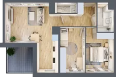 3 pokoje, mieszkanie 59,61 m², piętro 1, oferta nr A/KL3/1/02, Podhalańska Vita, Wrocław, Żerniki, Złotniki, ul. Podhalańska