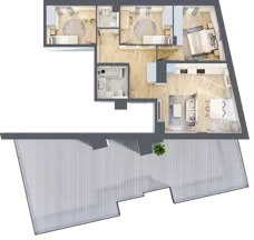 4 pokoje, mieszkanie 72,87 m², piętro 3, oferta nr A/KL1/3/02, Podhalańska Vita, Wrocław, Żerniki, Złotniki, ul. Podhalańska
