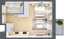 1 pokój, mieszkanie 31,06 m², piętro 1, oferta nr A/KL2/1/05, Podhalańska Vita, Wrocław, Żerniki, Złotniki, ul. Podhalańska