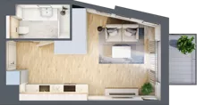 1 pokój, mieszkanie 26,41 m², piętro 2, oferta nr A/KL1/2/03, Podhalańska Vita, Wrocław, Żerniki, Złotniki, ul. Podhalańska