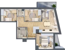4 pokoje, mieszkanie 67,42 m², piętro 1, oferta nr A/KL1/1/02, Podhalańska Vita, Wrocław, Żerniki, Złotniki, ul. Podhalańska