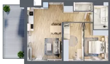 3 pokoje, mieszkanie 61,48 m², piętro 3, oferta nr A/KL2/3/04, Podhalańska Vita, Wrocław, Żerniki, Złotniki, ul. Podhalańska