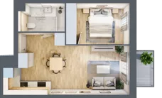 2 pokoje, mieszkanie 38,45 m², piętro 1, oferta nr A/KL1/1/04, Podhalańska Vita, Wrocław, Żerniki, Złotniki, ul. Podhalańska