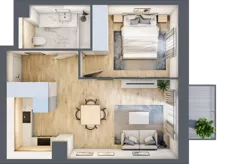 2 pokoje, mieszkanie 39,06 m², piętro 1, oferta nr A/KL2/1/07, Podhalańska Vita, Wrocław, Żerniki, Złotniki, ul. Podhalańska