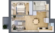 2 pokoje, mieszkanie 38,45 m², piętro 1, oferta nr A/KL1/1/05, Podhalańska Vita, Wrocław, Żerniki, Złotniki, ul. Podhalańska