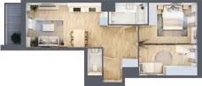3 pokoje, mieszkanie 57,81 m², piętro 2, oferta nr A/KL3/2/01, Podhalańska Vita, Wrocław, Żerniki, Złotniki, ul. Podhalańska