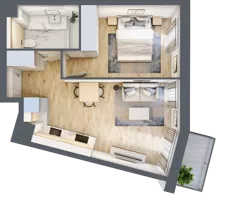 2 pokoje, mieszkanie 38,02 m², piętro 1, oferta nr A/KL2/1/08, Podhalańska Vita, Wrocław, Żerniki, Złotniki, ul. Podhalańska