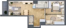 3 pokoje, mieszkanie 57,81 m², piętro 1, oferta nr A/KL3/1/01, Podhalańska Vita, Wrocław, Żerniki, Złotniki, ul. Podhalańska