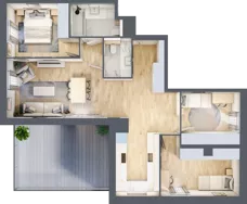 4 pokoje, mieszkanie 81,61 m², piętro 3, oferta nr A/KL3/3/02, Podhalańska Vita, Wrocław, Żerniki, Złotniki, ul. Podhalańska