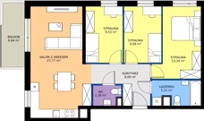 4 pokoje, mieszkanie 75,90 m², piętro 2, oferta nr 069/7, Aleje Praskie VII, Warszawa, Praga Południe, Kamionek, ul. Podskarbińska/ Iławska