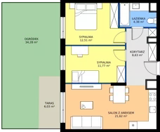 3 pokoje, mieszkanie 54,14 m², piętro 1, oferta nr 105/7, Aleje Praskie VII, Warszawa, Praga Południe, Kamionek, ul. Podskarbińska/ Iławska