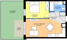 2 pokoje, mieszkanie 39,82 m², piętro 1, oferta nr 011/7, Aleje Praskie VII, Warszawa, Praga Południe, Kamionek, ul. Podskarbińska/ Iławska