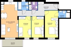 4 pokoje, mieszkanie 92,53 m², piętro 2, oferta nr 066/7, Aleje Praskie VII, Warszawa, Praga Południe, Kamionek, ul. Podskarbińska/ Iławska