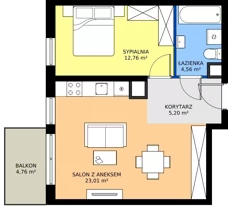 2 pokoje, mieszkanie 45,53 m², piętro 1, oferta nr 012/7, Aleje Praskie VII, Warszawa, Praga Południe, Kamionek, ul. Podskarbińska/ Iławska