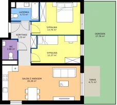 3 pokoje, mieszkanie 60,24 m², piętro 1, oferta nr 013/7, Aleje Praskie VII, Warszawa, Praga Południe, Kamionek, ul. Podskarbińska/ Iławska