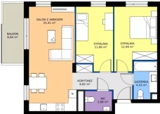 3 pokoje, mieszkanie 64,06 m², piętro 2, oferta nr 115/7, Aleje Praskie VII, Warszawa, Praga Południe, Kamionek, ul. Podskarbińska/ Iławska