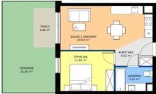 2 pokoje, mieszkanie 39,82 m², piętro 1, oferta nr 011/7, Aleje Praskie VII, Warszawa, Praga Południe, Kamionek, ul. Podskarbińska/ Iławska