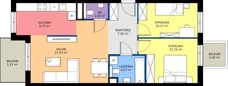 3 pokoje, mieszkanie 66,73 m², piętro 3, oferta nr D.065, Centralna Vita etap III, Kraków, Czyżyny, ul. Ciesielskiego