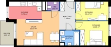 3 pokoje, mieszkanie 66,73 m², piętro 2, oferta nr D.062, Centralna Vita etap III, Kraków, Czyżyny, ul. Ciesielskiego