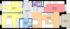 3 pokoje, mieszkanie 64,39 m², piętro 1, oferta nr D.081, Centralna Vita etap III, Kraków, Czyżyny, ul. Ciesielskiego