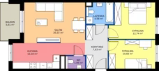 3 pokoje, mieszkanie 70,13 m², piętro 5, oferta nr D.137, Centralna Vita etap III, Kraków, Czyżyny, ul. Ciesielskiego