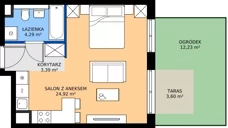 1 pokój, mieszkanie 32,60 m², parter, oferta nr D.001, Centralna Vita etap III, Kraków, Czyżyny, ul. Ciesielskiego