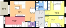 3 pokoje, mieszkanie 66,73 m², piętro 1, oferta nr D.200, Centralna Vita etap III, Kraków, Czyżyny, ul. Ciesielskiego