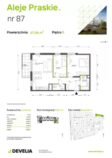 3 pokoje, mieszkanie 67,46 m², piętro 5, oferta nr 087/9, Aleje Praskie IX, Warszawa, Praga Południe, Kamionek, ul. Podskarbińska