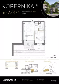 2 pokoje, mieszkanie 48,38 m², przyziemie, oferta nr A/-1/4, Kopernika 71, Gdynia, Redłowo, ul. Mikołaja Kopernika