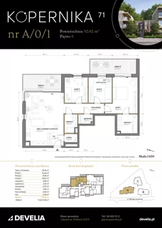 4 pokoje, mieszkanie 92,02 m², parter, oferta nr A/0/1, Kopernika 71, Gdynia, Redłowo, ul. Mikołaja Kopernika